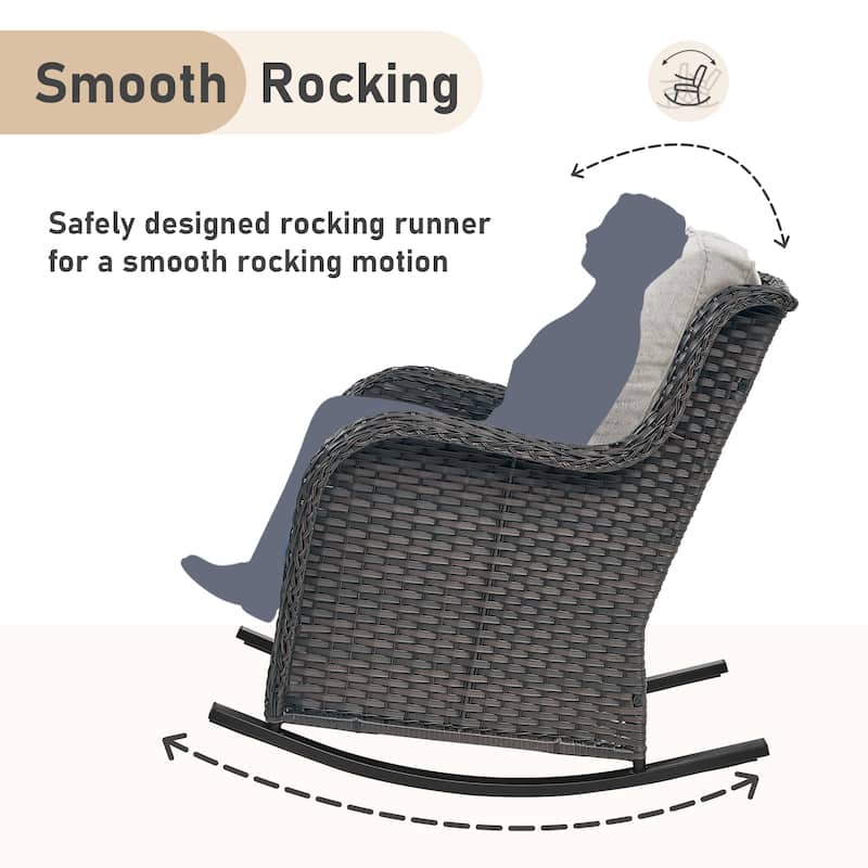 Pocassy Outdoor Rocking Chair Rocker Chairs Set