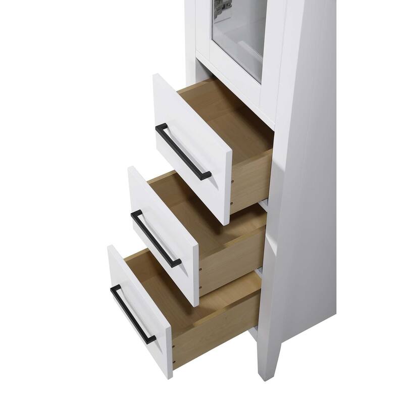 Laura 16-28 Inch Bath Storage Glass Cabinet