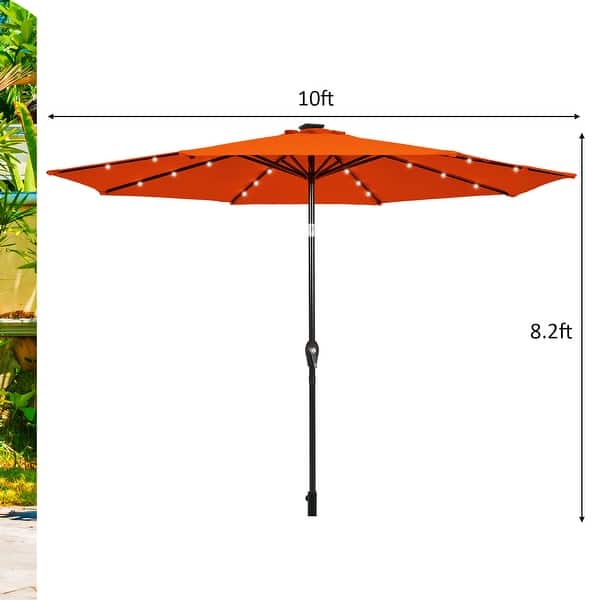 aleko umb10l24bg solar powered led lighted patio table umbrella 10FT 24 Umbrella, Market in LED lights Summit Living 13 ft Patio