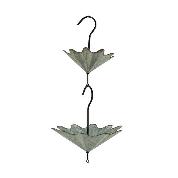 2 Piece Set Galvanized Metal Umbrella Hanging Flower Planter Indoor Outdoor Unique Decorative Plant Holder On Sale Overstock 30080933