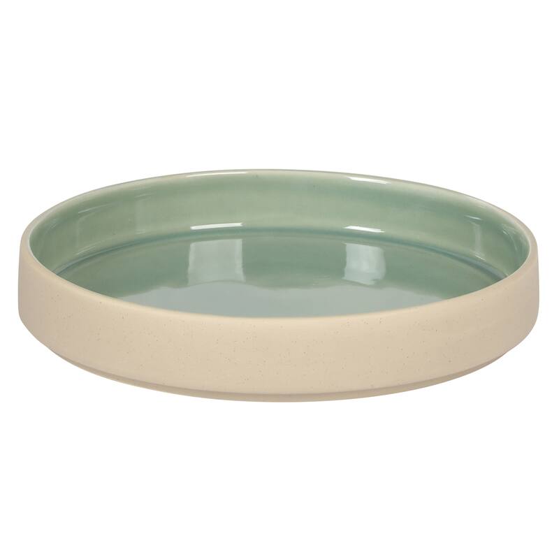 Gibson Elite Liberty Bay 16-Piece Pottery Clay Stoneware Stackable Dinnerware Set - Reactive Glaze, Service for 4