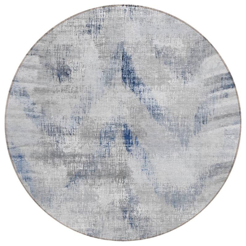 Machine Washable Indoor/ Outdoor Chantille Abstract Chevron Rug