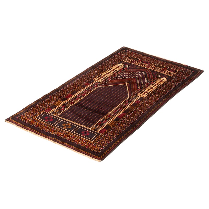 Teimani Burgundy Rug 2'10" x 5'2" - 2'10 x 5'2