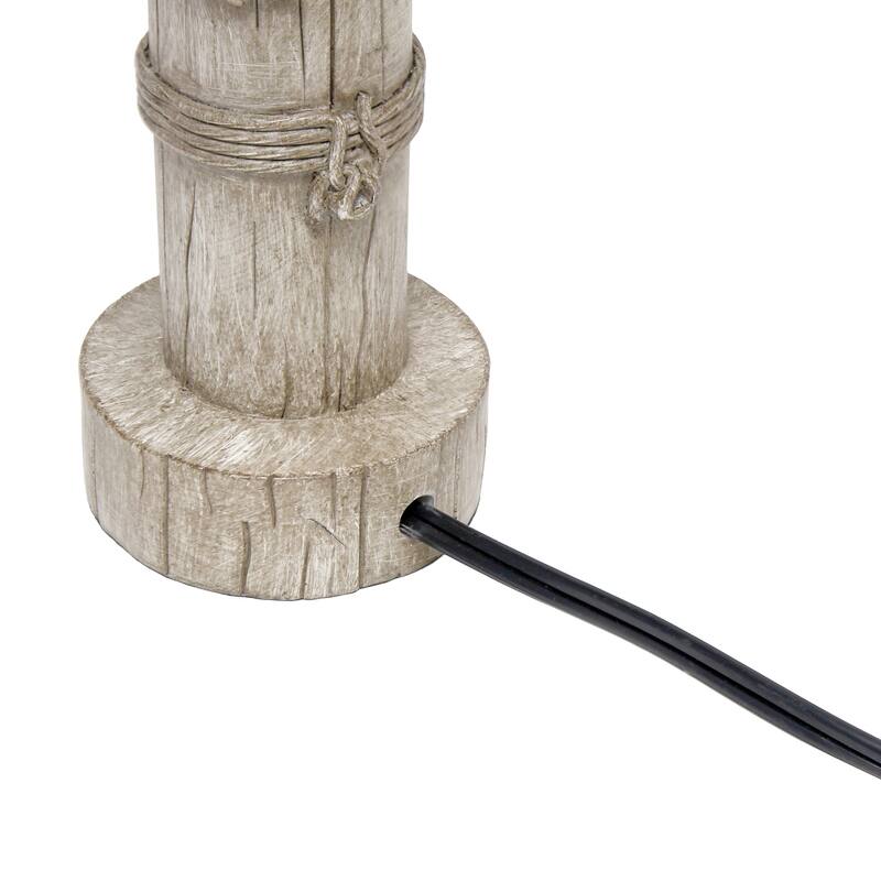 17.25 in. Beige Finish Table Lamp with White Shade, Desk Lamp for Writing and Computer Desks