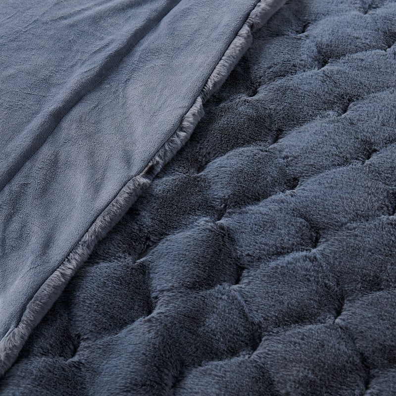 Christmas jacquard imitativerabbit fauxfur throw 50"x60"