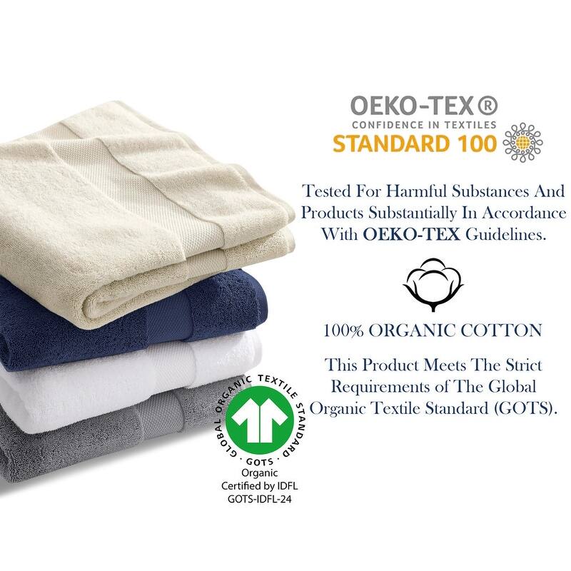 Delara Organic Cotton Feather Touch Quick Dry 650 GSM Bath Sheet, 36"X70"