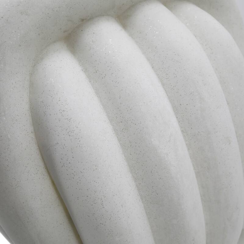 Resin Modern Sculptural Backless Stool - White, 18 in.