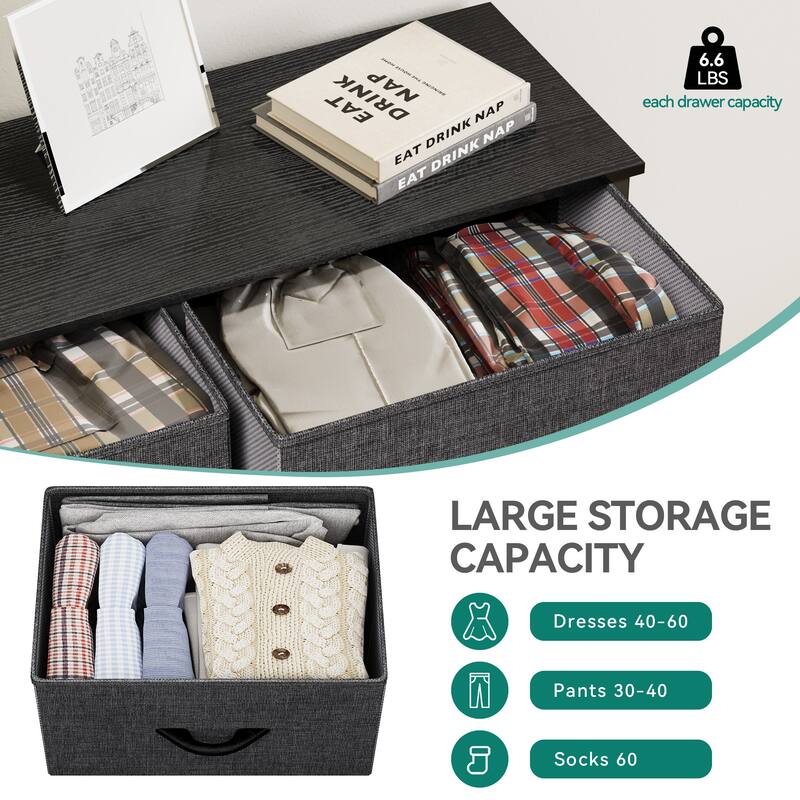 Modern Wide Dresser Storage Tower with 5 Drawers
