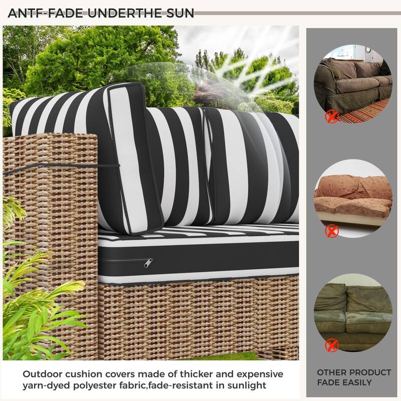 14 Piece Outdoor Furniture Replacement Cushions,Patio Seat Cushions