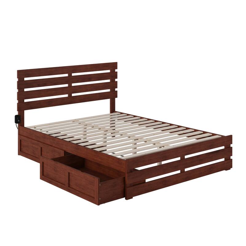 Oxford Bed with Footboard and USB Turbo Charger and 2 Storage Drawers