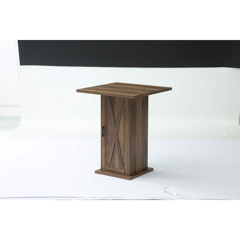 Brown 4-Tier High Bar Table, Vintage Square 39.37" High Pub Table