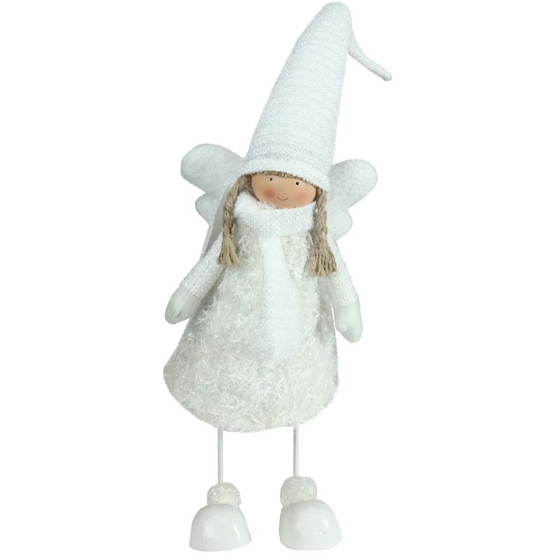 Bobble Girl Angel Christmas Figurine - 26.75" - White
