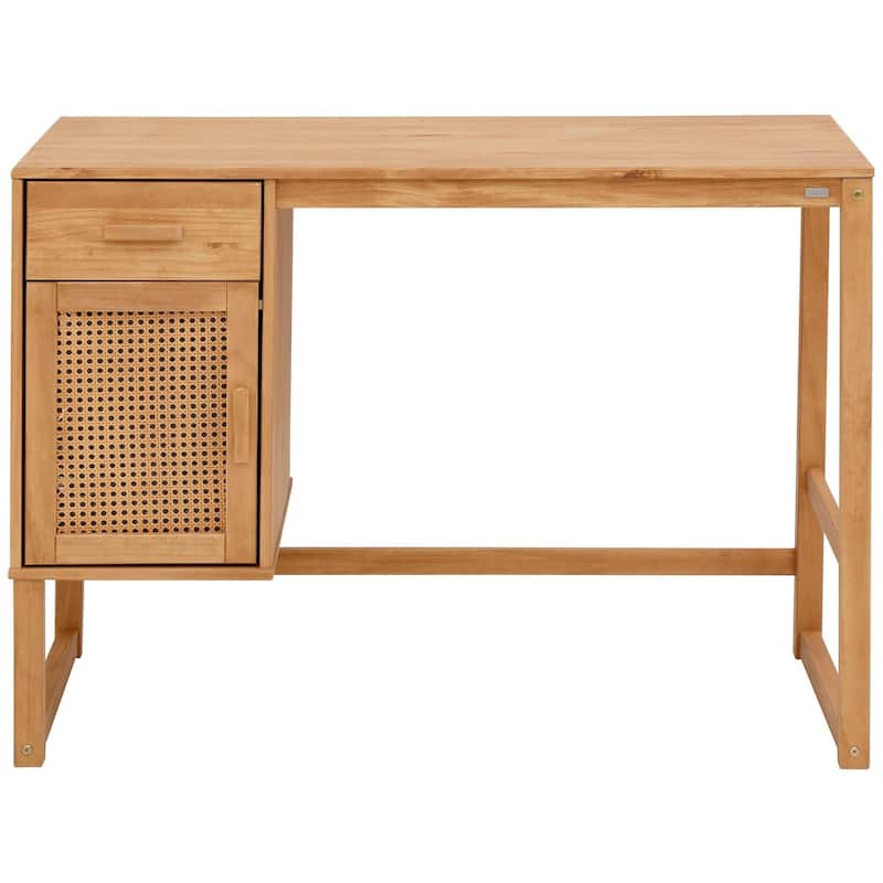Ren Home Talo Desk with Closed Storage and Drawer - Natural