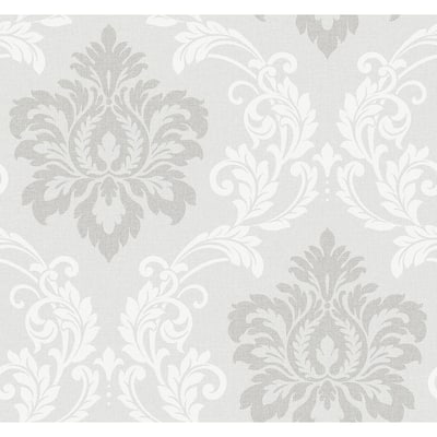Seabrook Designs Deco Damask Nonwoven Unpasted Wallpaper