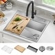 preview thumbnail 100 of 150, KRAUS Kore Workstation Drop-In Stainless Steel Kitchen Sink 25" L x 22" W (sink KWT311-25) - Stainless Steel