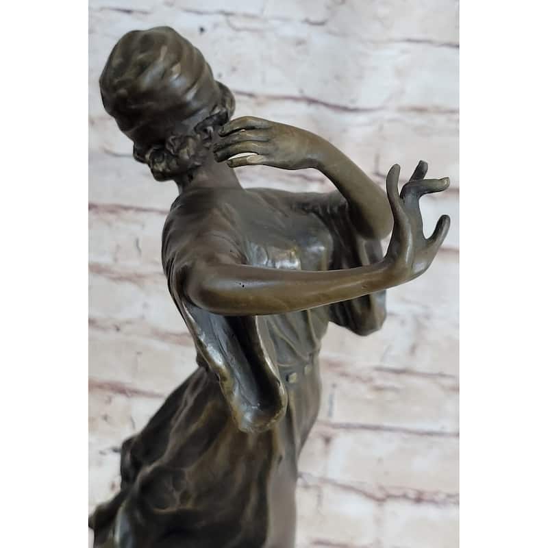 Dancing Woman Girl On One Foot Bronze Statue Sculpture Figure 16 Inches X 12 Inches