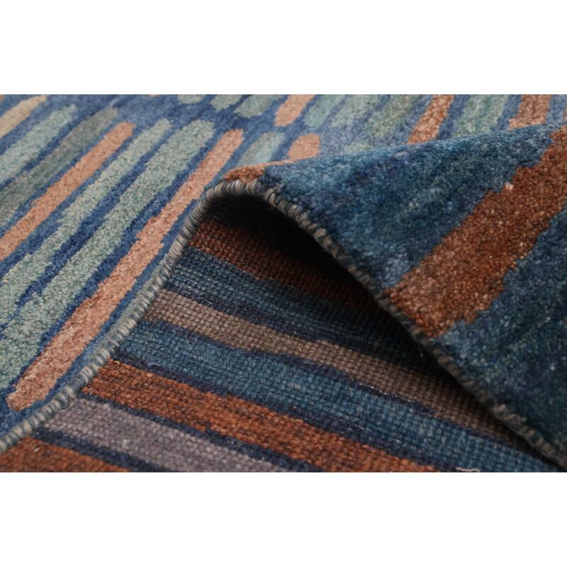 ECARPETGALLERY Hand-knotted Peshawar Ziegler Dark Blue Wool Rug - 4'11 x 7'11