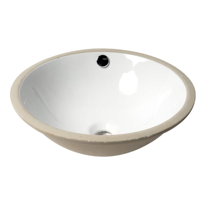 ALFI brand White 17" Round Undermount Ceramic Sink