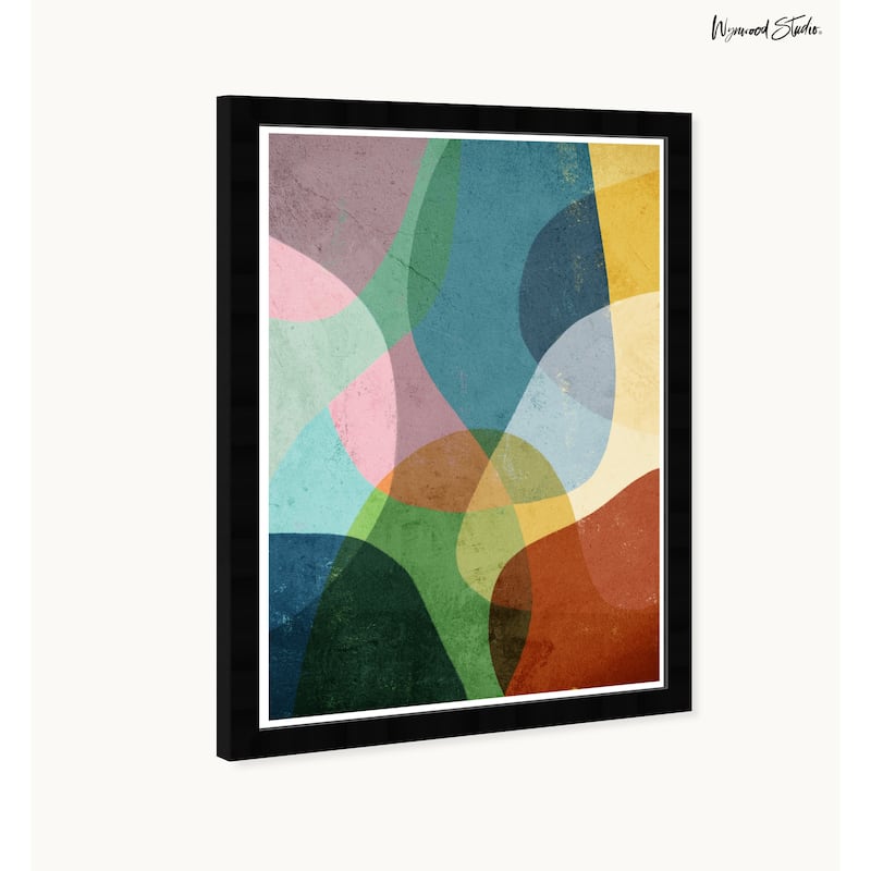 Wynwood Studio Colored Spots Framed Retro Colorful Abstract Prints