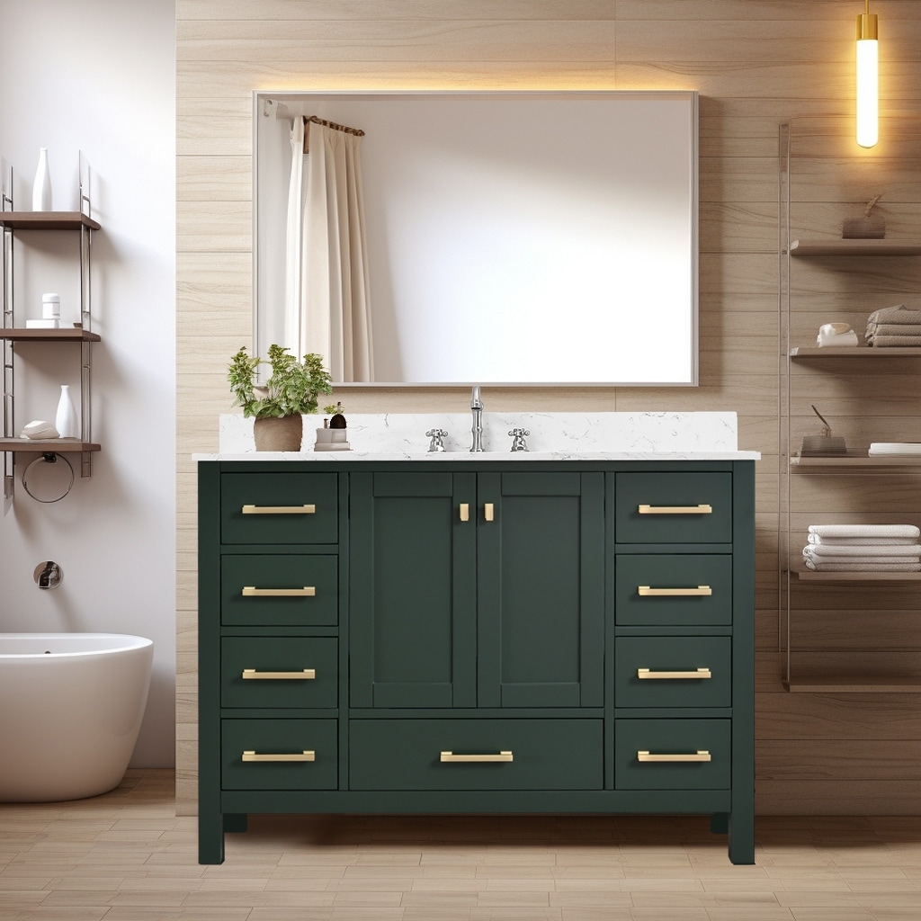 Prismora 48 in. Juniper Green Vanity with Countertop