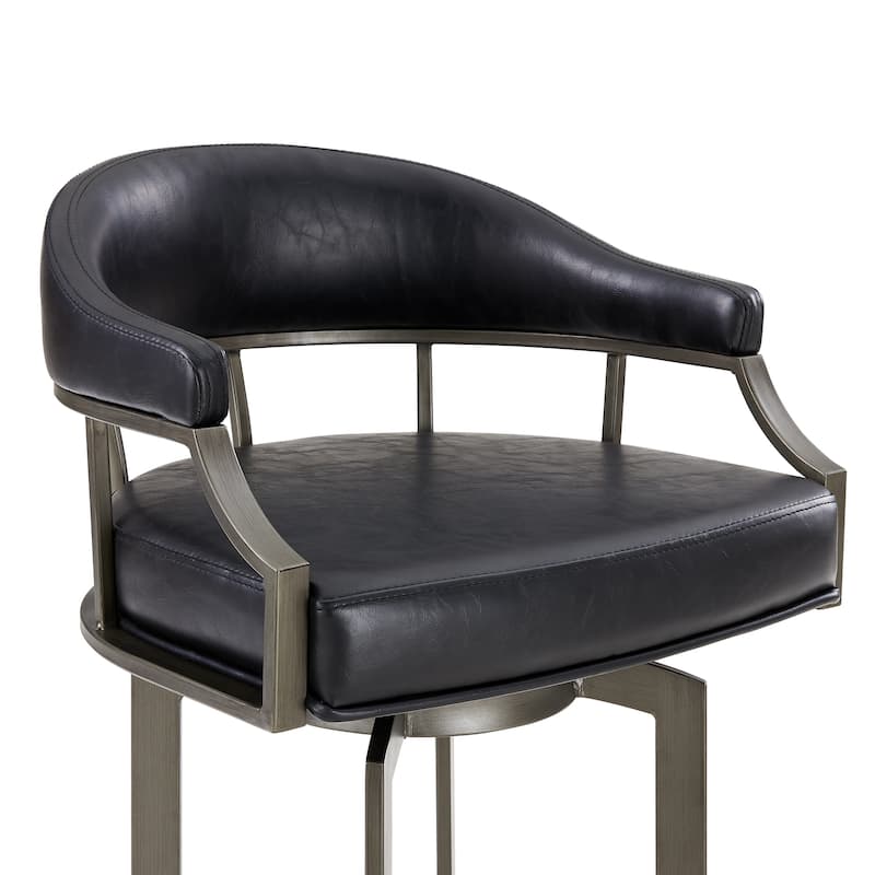 Pharaoh Upholstered Bar or Counter Height Swivel Barstool