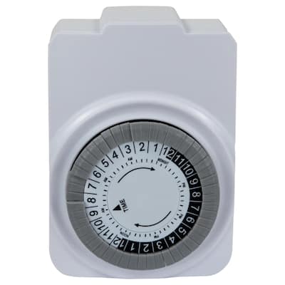 24-Hour Electronic Mechanical Countdown Timer - 3.5" - White