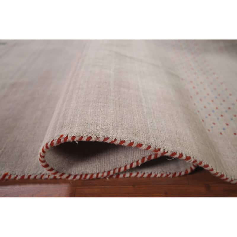 Gabbeh Indian Area Rug Handmade Tribal Wool Carpet - 6'8"x 9'6"