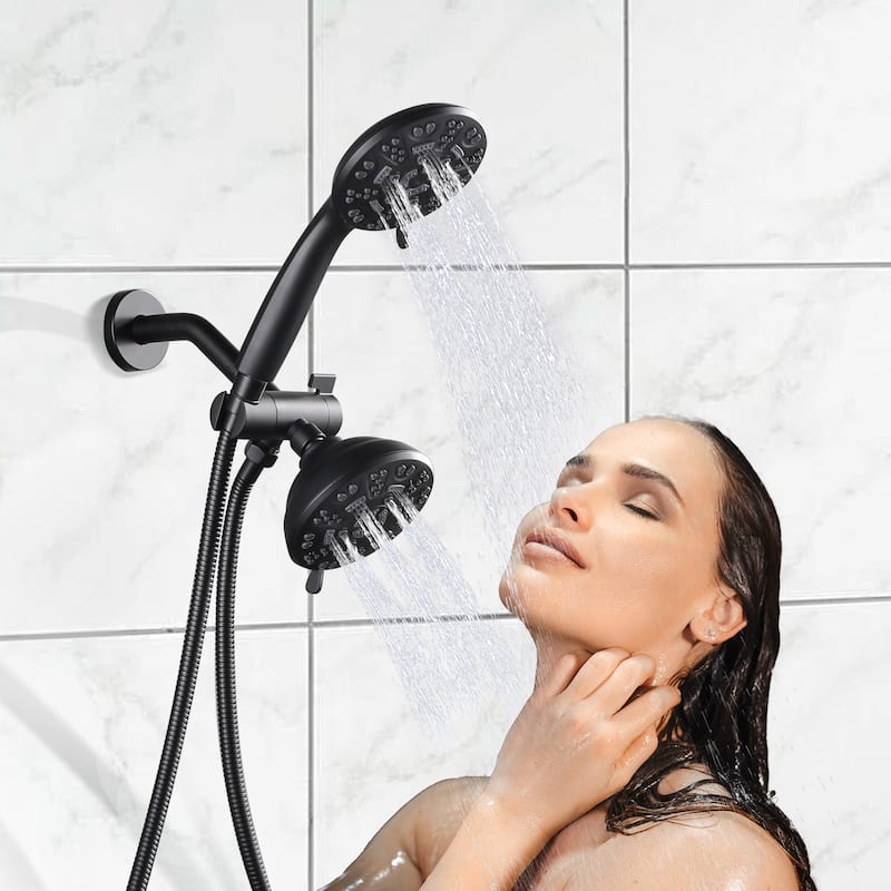 WOWOW 7-spray Wall Mount Dual Shower Head Faucet