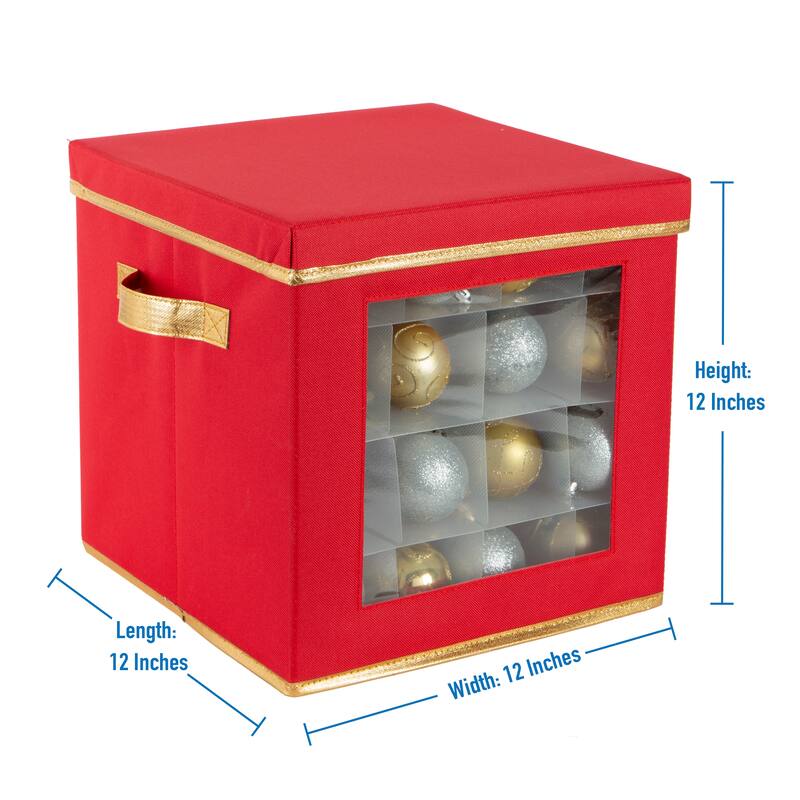 Simplify 64 Count Large Ornament Storage Box with See Through Window