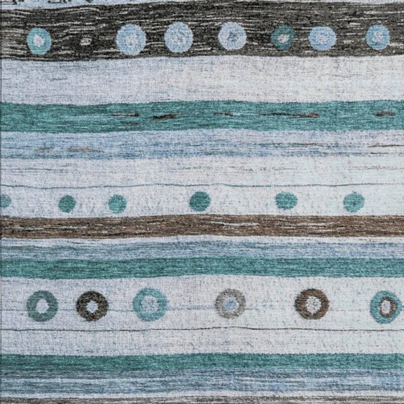 HomeRoots Striped Transitional Rectangle Outdoor Rug