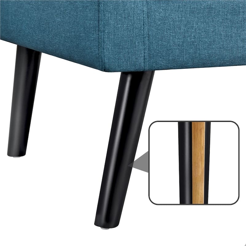 Yaheetech Mid Century Modern Fabric Arm Chair Tufted Accent Chair with Rubber Wooden Leg