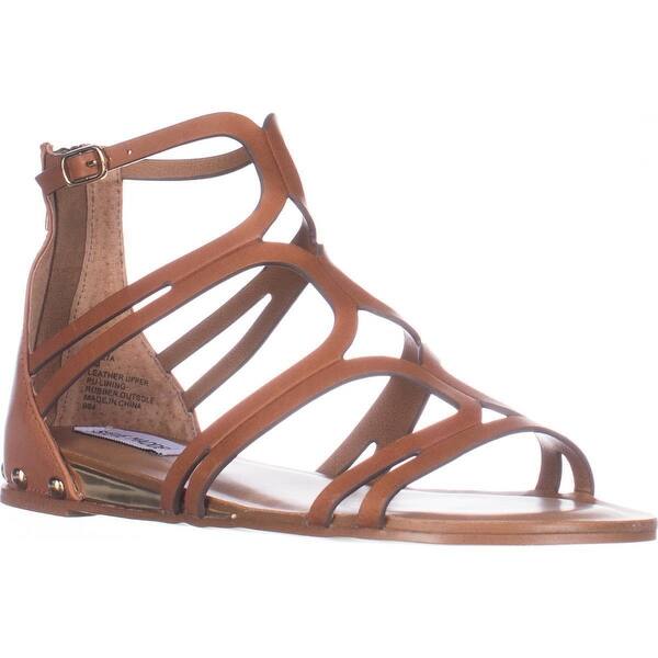 Shop Steve Madden Delta Flat Gladiator Sandals Tan Leather Overstock 21406740