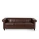preview thumbnail 2 of 38, Drury Channel Stitch Faux Leather Sofa with Nailhead Trim by Christopher Knight Home - 83.00" L x 32.50" W x 27.00" H
