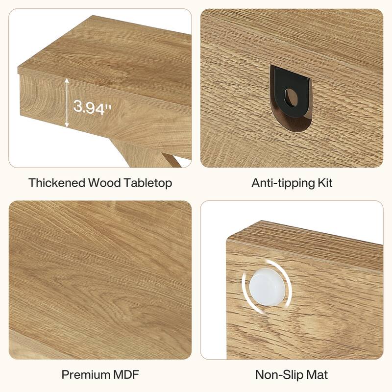 Console Table for Entryway, 3-Tier Wood Sofa Table with Storage Shelves for Living Room, Hallway, Foyer, Entrance