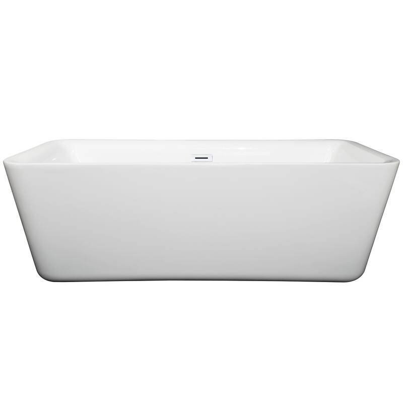 Wyndham Collection Emily 69-inch White Freestanding Soaking Bathtub