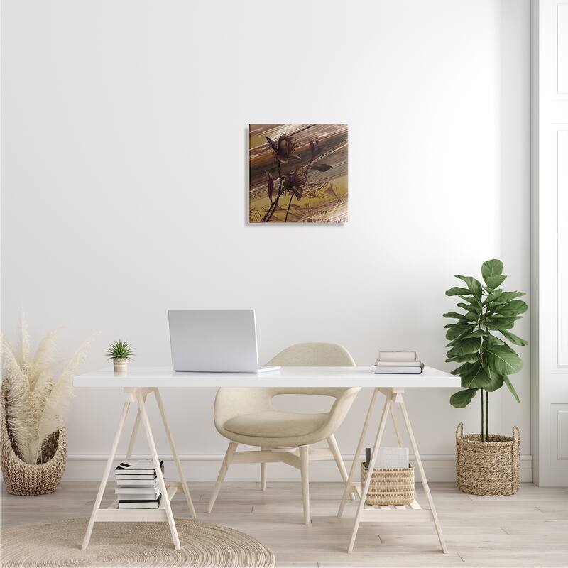 Stupell Mellow Brown Flowers Abstract Tan Muddy Earth Tones Canvas Wall Art