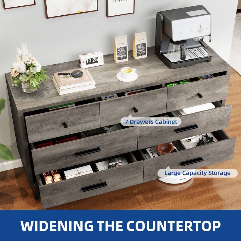 Moasis 7 Drawer Double Dresser Storage Dresser