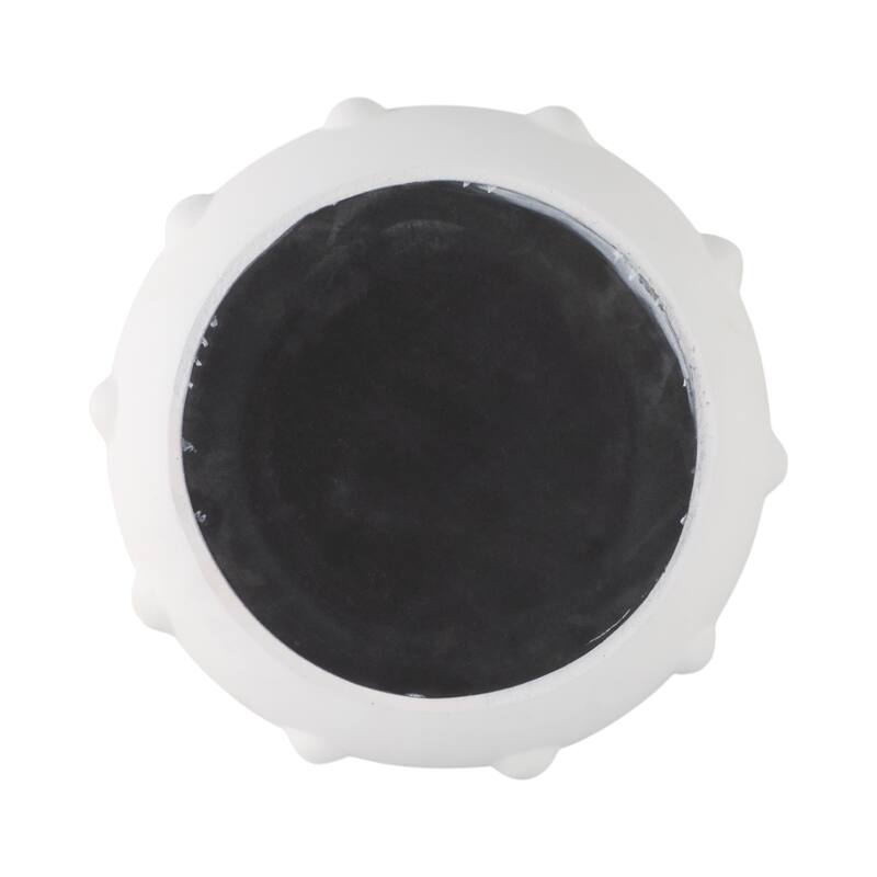 Pottery Clay Bowl Raised Dot-Textured Accents for Home - 14" White - 14" x 14" x 3.75"