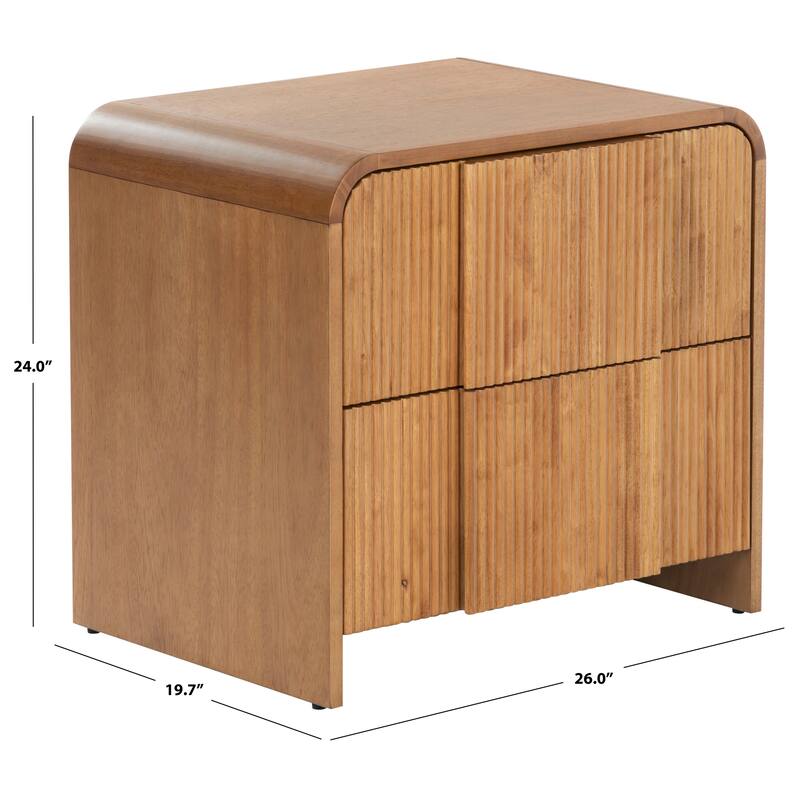 SAFAVIEH Couture Vitale Reeded Wood Nightstand