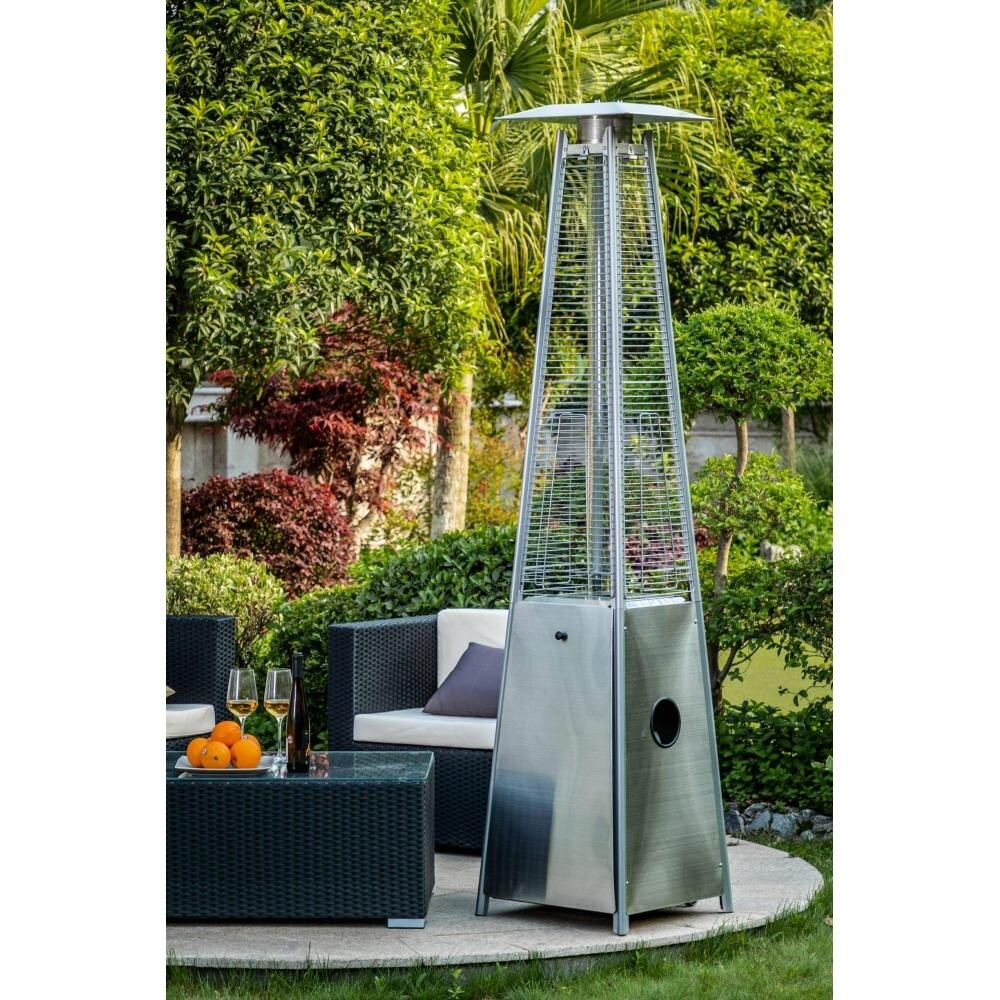 40000BTU Quartz Glass Tube Patio Visual Flame Heater With Wheels - On Sale  - Bed Bath u0026 Beyond - 37235756