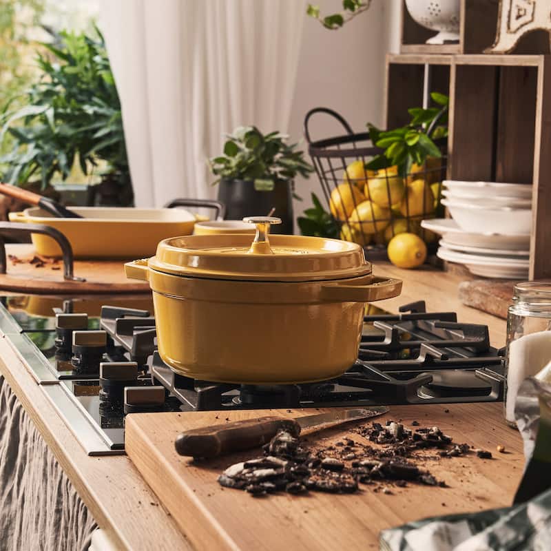 STAUB Cast Iron 4-qt Round Cocotte