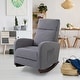 preview thumbnail 26 of 26, AVAWING Mid Century Nursery Rocking Chair Upholstered Velvet High Back Armchair
