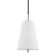preview thumbnail 1 of 0, Hudson Valley Bowery 1-Light Pendant with White Belgian Linen Shade Aged Old Bronze