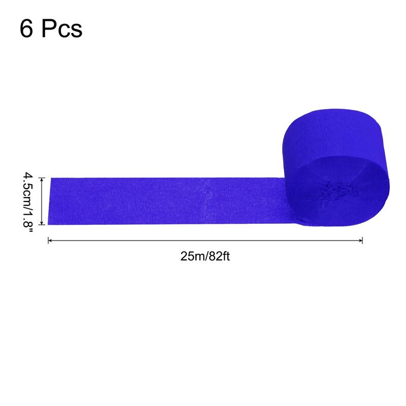 Crepe Paper Streamers 6 Rolls for Decoration - Dark Blue - 1.8 in x 82 Ft/Roll