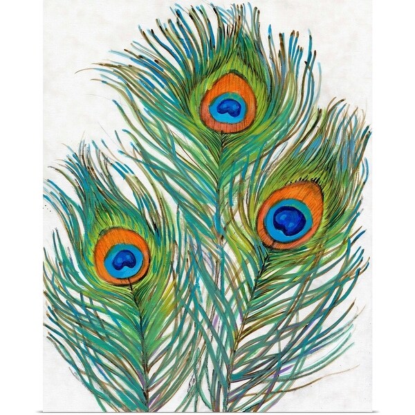 "Vivid Peacock Feathers II" Poster Print