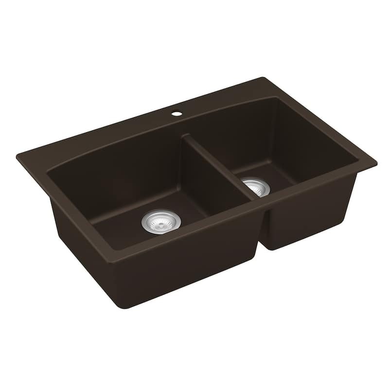 Karran Drop-In Quartz Double Bowl Kitchen Sink