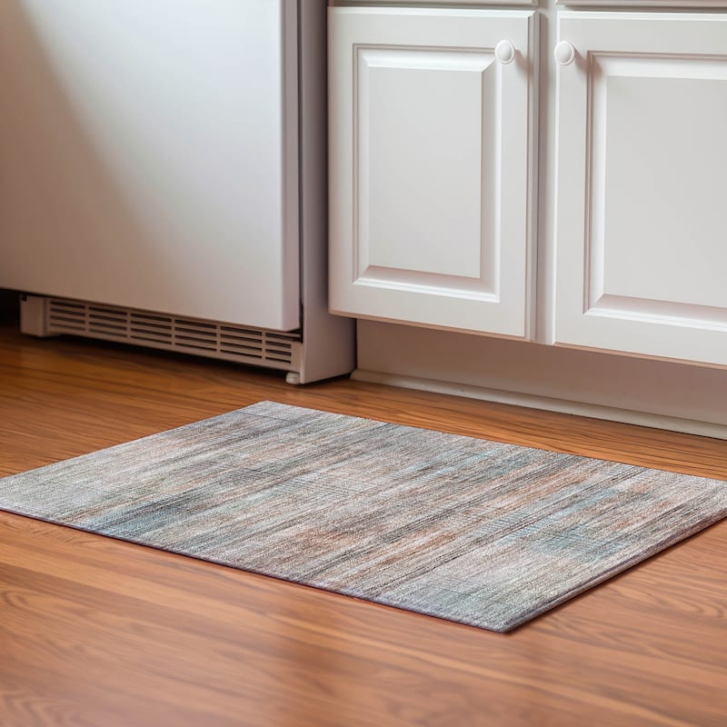 Premium Washable Super Soft Modern Criss Cross Mayfield Rug - Copper - 1' 8" x 2' 6" - Rectangle
