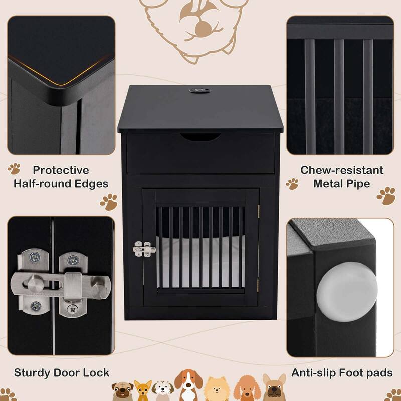 Costway 2-In-1 Furniture Dog Crate with Drawer Wired & Wireless - See Details