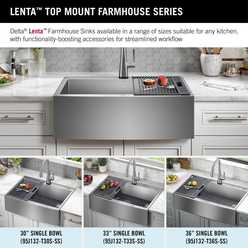 Delta 95J132-T36S Lenta 36” Retrofit Farmhouse Apron Front 16 Gauge