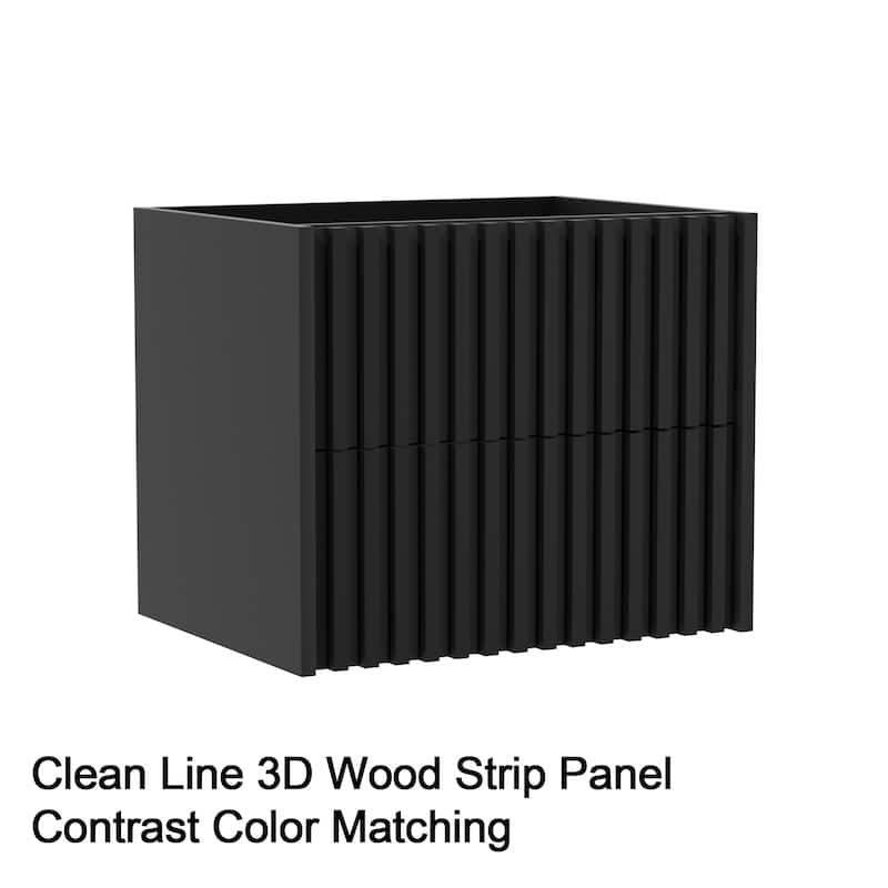 Wall Mounted Bathroom Vanity Set Mid-Century Storage Cabinet with Ceramic Sink